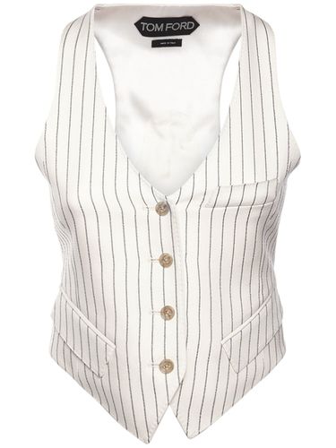 Wool & Silk Pinstriped Sleeveless Vest - TOM FORD - Modalova