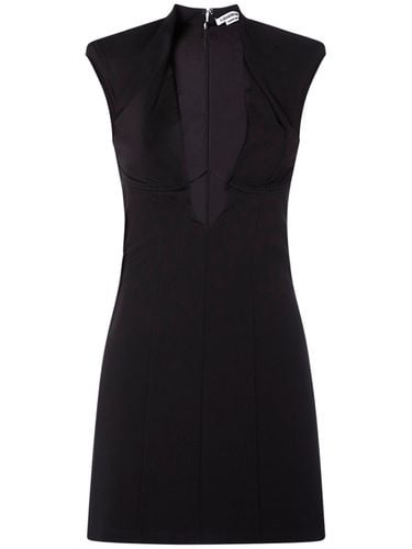 Sleeveless V Neck Jersey Mini Dress - ALESSANDRO VIGILANTE - Modalova