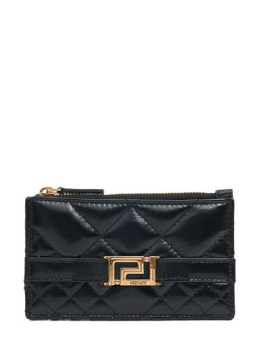 Quilted Leather Card Holder - VERSACE - Modalova