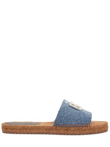 Dg Logo Denim Slide Sandals - DOLCE & GABBANA - Modalova