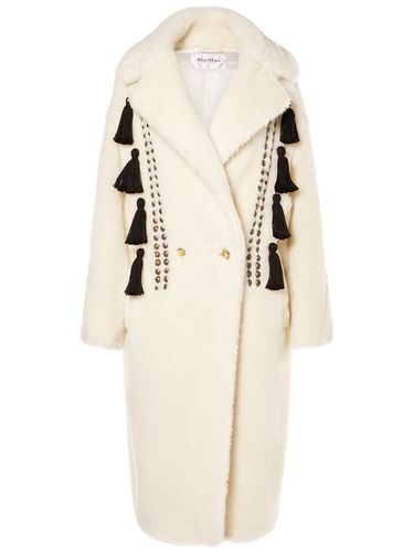 Demetra Wool Blend Furry Coat W/ Tassel - MAX MARA - Modalova