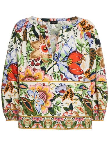 Printed Cotton 3/4 Sleeve Shirt - ETRO - Modalova