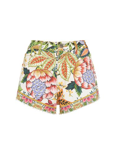 Mittelhohe Shorts Aus Bedrucktem Baumwolldenim - ETRO - Modalova