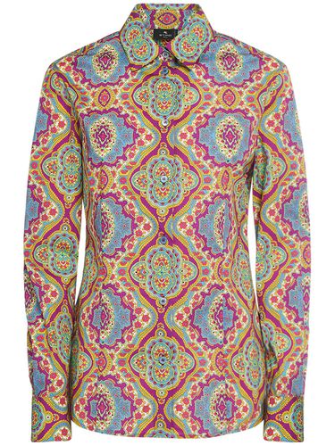 Printed Cotton Long Sleeve Shirt - ETRO - Modalova