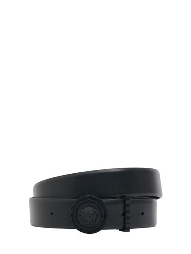 Mm Medusa Leather Belt - VERSACE - Modalova