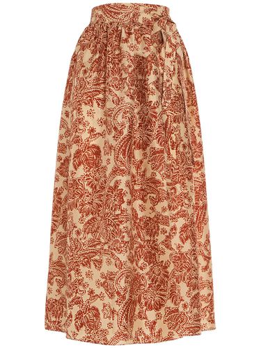 Leah Printed Silk Flared Midi Skirt - LORO PIANA - Modalova