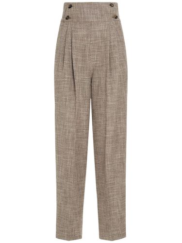 Lien High Rise Wool Blend Cropped Pants - LORO PIANA - Modalova