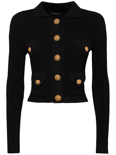 Rib Knit Cardigan - BALMAIN - Modalova