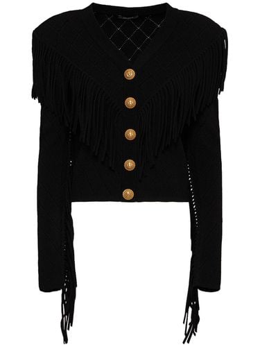 Fringed Knit Cardigan - BALMAIN - Modalova