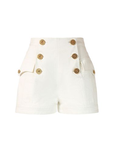 Buttoned Denim Shorts - BALMAIN - Modalova