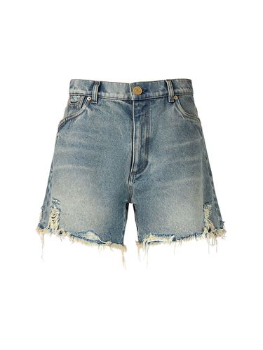 Raw Cut Denim Shorts - BALMAIN - Modalova