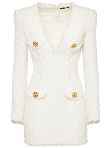 V-neck Tweed Mini Dress - BALMAIN - Modalova