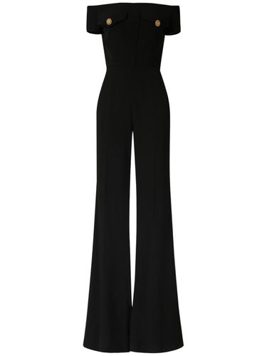 Off-shoulder Flared Crepe Jumpsuit - BALMAIN - Modalova