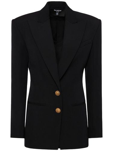 Single Breast Fitted Wool Jacket - BALMAIN - Modalova