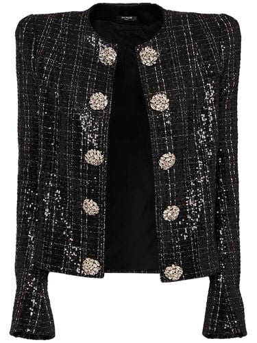 Glittered Tweed Jacket - BALMAIN - Modalova