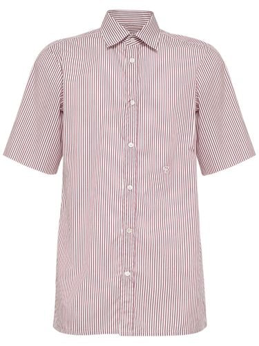 Striped Cotton Short Sleeved Shirt - MAISON MARGIELA - Modalova