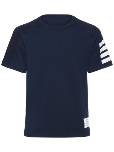 Bar Stripe Cotton Jersey T-shirt - THOM BROWNE - Modalova