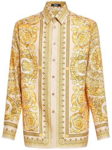 Barocco Printed Silk Shirt - VERSACE - Modalova