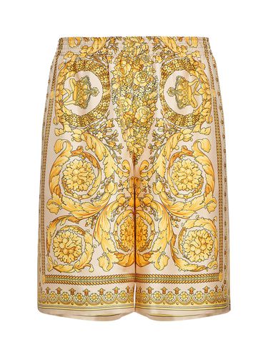 Barocco Printed Silk Shorts - VERSACE - Modalova