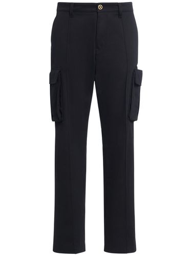 Cotton Drill Cargo Pants - VERSACE - Modalova