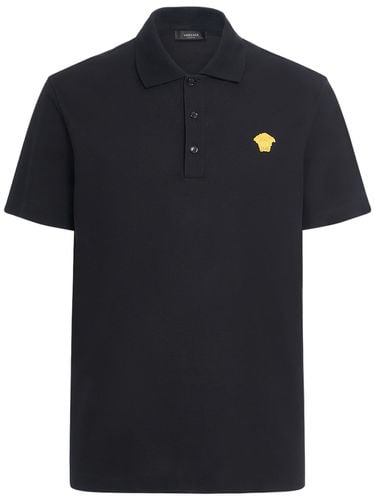 Polo Medusa De Algodón Piqué - VERSACE - Modalova