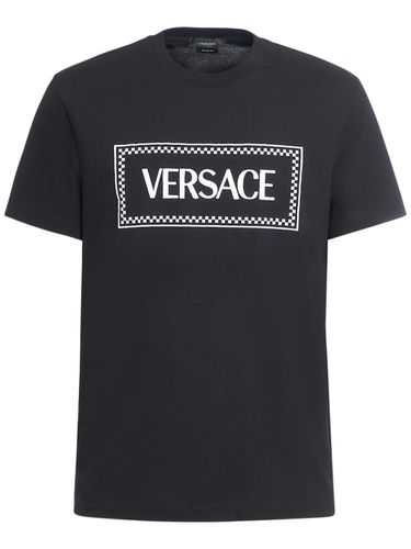 Logo Cotton T-shirt - VERSACE - Modalova