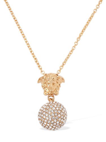 Logo Crystal Necklace - VERSACE - Modalova