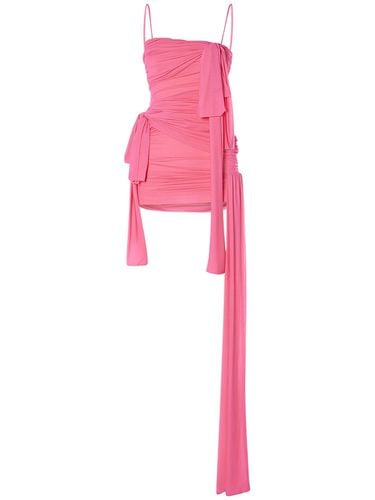 Draped Tech Jersey Mini Dress W/bows - BLUMARINE - Modalova