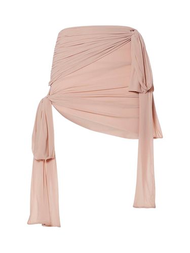 Draped Jersey Mini Skirt W/bows - BLUMARINE - Modalova