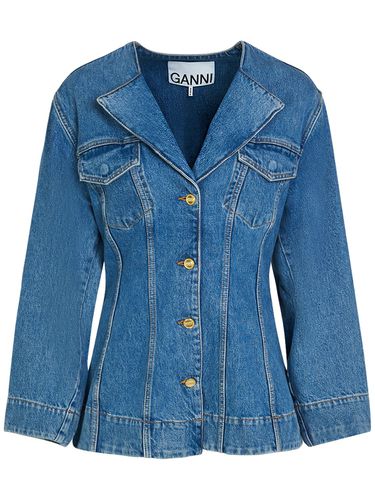 Blazer Aus Baumwolldenim - GANNI - Modalova