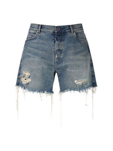 Shorts De Algodón De Denim - BALMAIN - Modalova