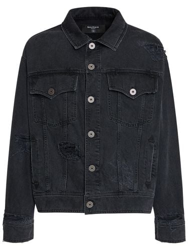 Regular Cotton Denim Jacket - BALMAIN - Modalova