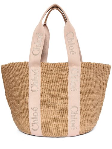 Large Woody Raffia Tote Bag - CHLOÉ - Modalova