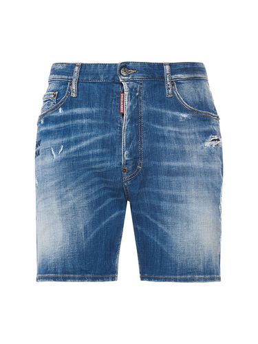 Marine Stretch Cotton Denim Shorts - DSQUARED2 - Modalova