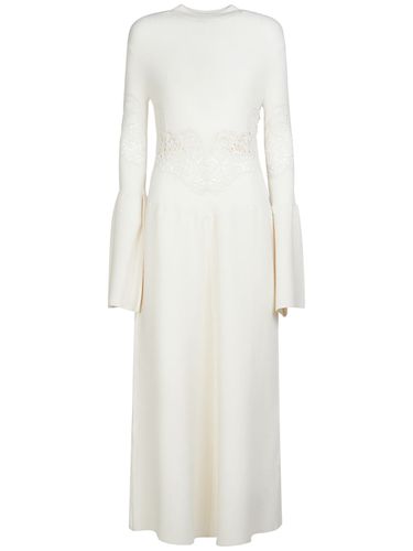 Embroidered Wool Rib Knit Maxi Dress - CHLOÉ - Modalova