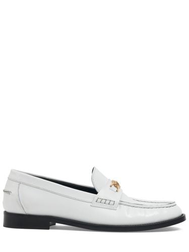 Mm Leather Loafers - VERSACE - Modalova