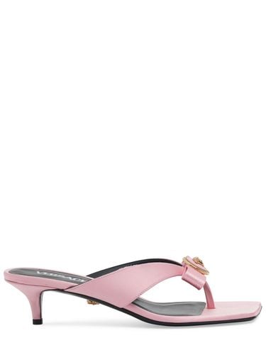 Mm Satin Thong Sandals - VERSACE - Modalova