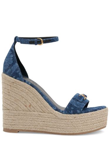 Mm Denim Wedge Sandals - VERSACE - Modalova