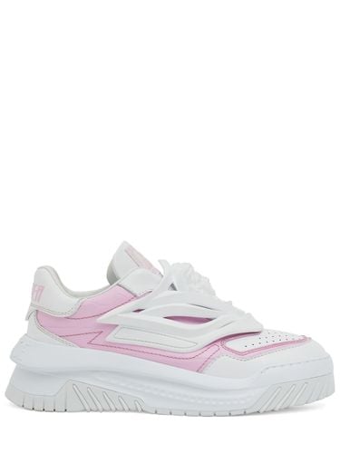 Leather Sneakers - VERSACE - Modalova