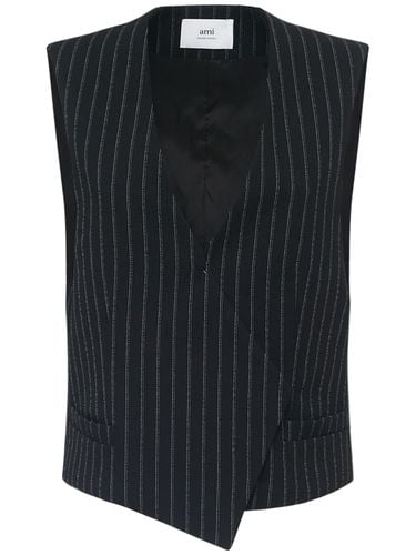 Pinstriped Wool Vest - AMI PARIS - Modalova