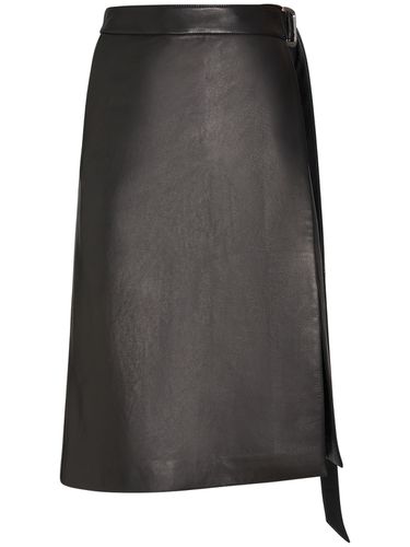 Belted Leather Midi Skirt - AMI PARIS - Modalova