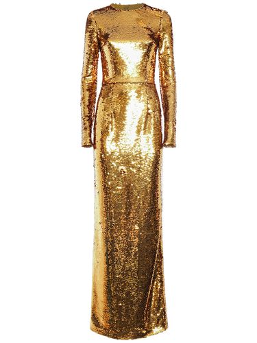 Sequined Long Sleeves Maxi Dress - DOLCE & GABBANA - Modalova