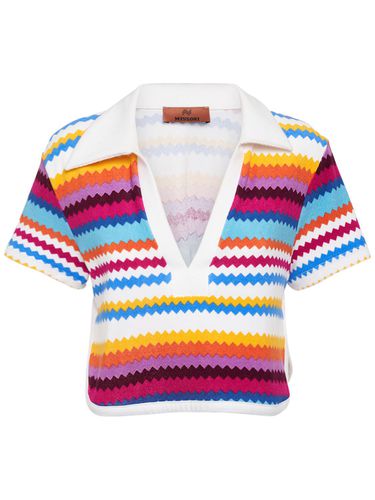 Chevron French Terry Knit Crop Top - MISSONI - Modalova