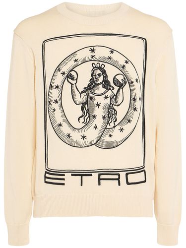 Logo Cotton Knit Sweater - ETRO - Modalova