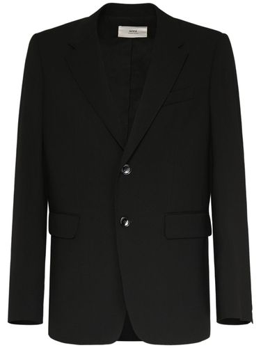 Wool Blend Twill Blazer - AMI PARIS - Modalova