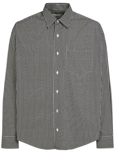 Striped Cotton Boxy Fit Shirt - AMI PARIS - Modalova