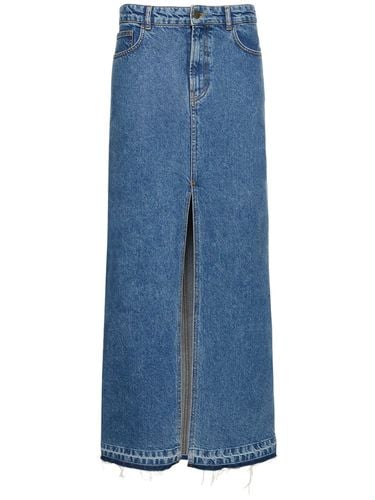 Denim Long Skirt W/ Front Slit - PHILOSOPHY DI LORENZO SERAFINI - Modalova