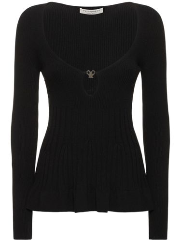 Ribbed Viscose Blend Top W/ Cutout - PHILOSOPHY DI LORENZO SERAFINI - Modalova