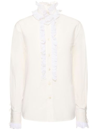 Ruffled Cotton Poplin Blouse - PHILOSOPHY DI LORENZO SERAFINI - Modalova