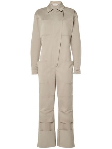 Cotton Gabardine Jumpsuit W/shirt Collar - MAX MARA - Modalova